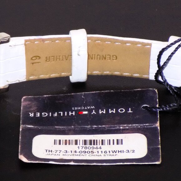 Tommy Hilfiger with Tag Watch 1780944 Heart, White Leather Band Logo Hand - Picture 4 of 10